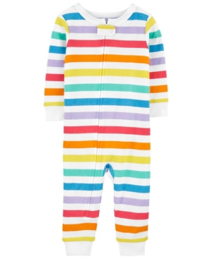 Toddler Boys and Girls Rainbow Snug Fit Cotton Footless Pajama