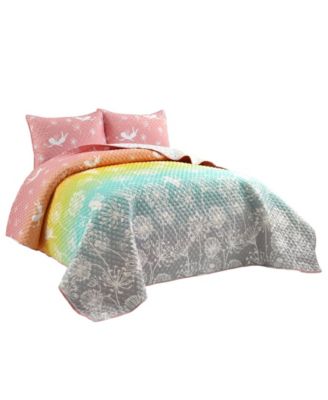 Lush Decor Make A Wish Dandelion Fairy Ombre Pastel Rainbow Bedding Collection Bedding