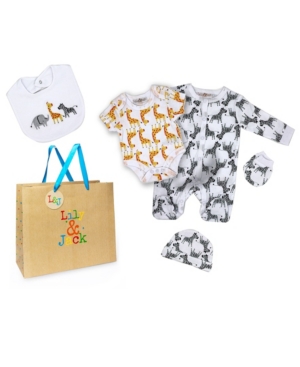Baby Boys and Girls Safari Layette Gift Set in Mesh Bag 5 Piece
