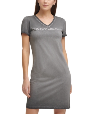 Dkny Jeans Nail Head Logo T-Shirt Dress