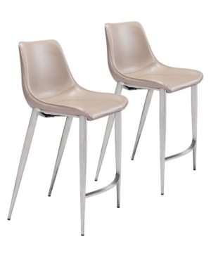 Shop Zuo Magnus Counter Chair, Set Of 2 In Gray