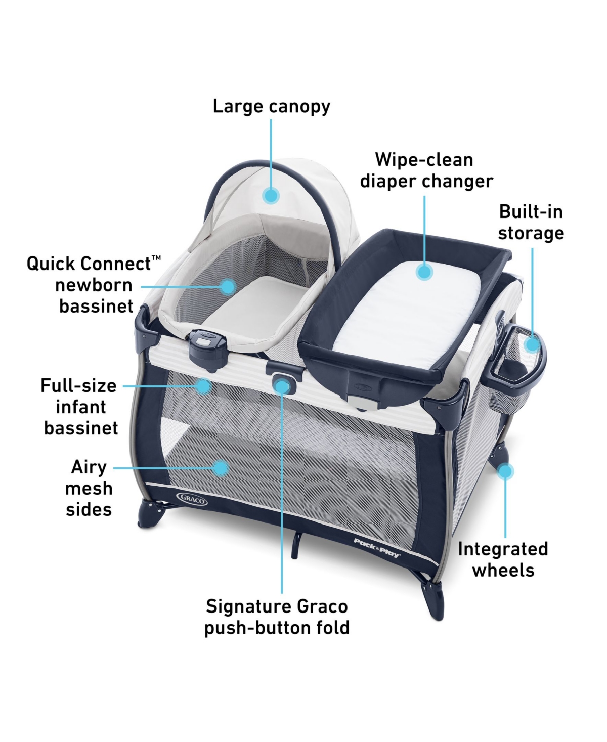 Graco Pack 'n Play Quick Connect Portable Bassinet Playard