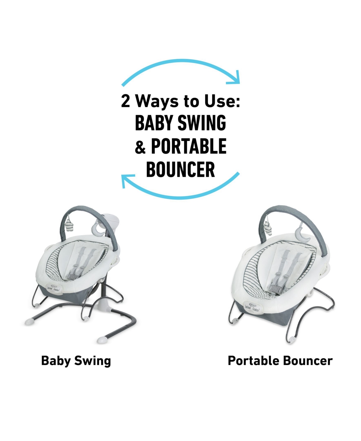 Graco Soothe 'n Sway Lx Baby Swing With Portable Bouncer In Derby