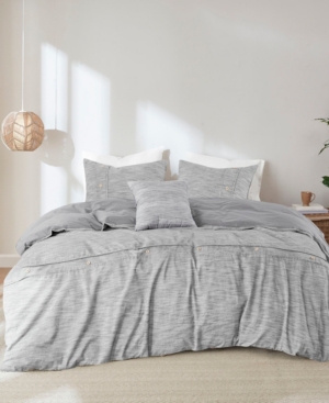 Clean Spaces Closeout!  Dover King/california King 4 Piece Oversized Comforter Cover Set W And Remova In Gray