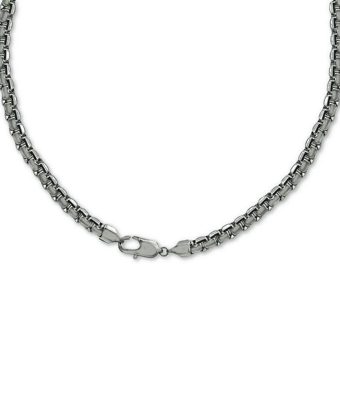 Blackjack Men's Flat Box Link 24" Chain Necklace in Stainless Steel