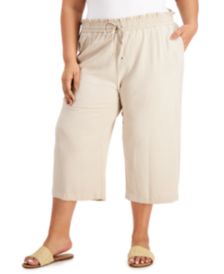 Plus Size Cropped Wide-Leg Pants