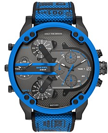 Men's Mr Daddy 2.0 Three-Hand Blue Silicone Strap Buckle Watch, 57mm