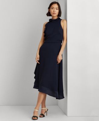 Lauren Ralph Lauren Fit & Flare Ruffled Dress - Macy's