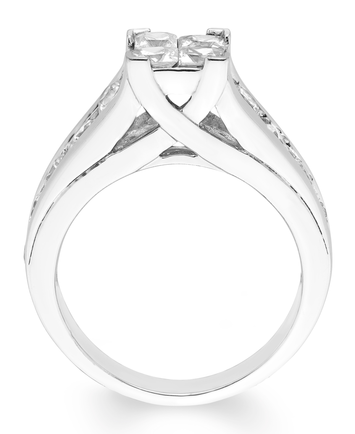 Diamond Princess Quad Engagement Ring (2 ct. t.w.) in 14k- White Gold