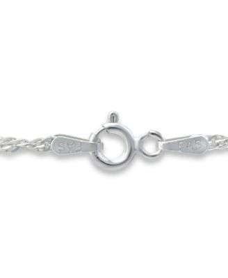 Sterling Silver Necklace, 18" Small Bead Singapore Chain