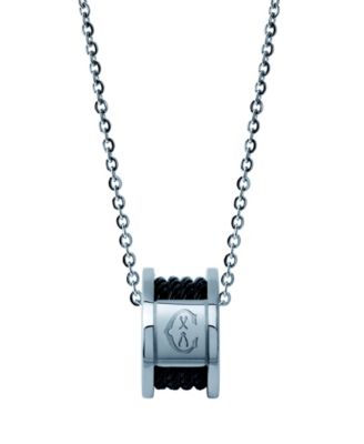 CHARRIOL - Forever, Stainless steel necklace, Stainless steel ring, Stainless steel black PVD cable, Steel chain: 45cm