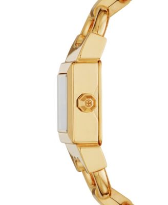 Tory Burch Women's Double T-Link White & Gold-Tone Stainless Steel