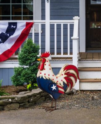 Patriotic Rooster Porch Decor