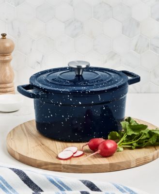 Martha Stewart Collection - Enameled Cast Iron Speckled 4-Qt. Dutch Oven, Created for Macy's
