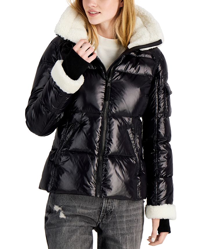 S13 Callie Faux-Sherpa-Trim Down Puffer Coat & Reviews - Coats ...