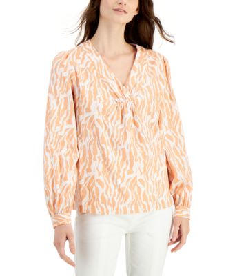 Alfani - Printed Blouson-Sleeve Top