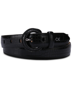 Calvin Klein 30MM Croc-Embossed Round-Buckle Belt