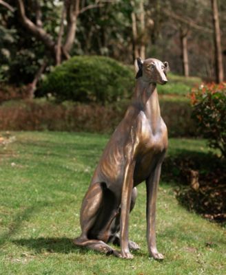 Sitting Grayhound Dog Statue