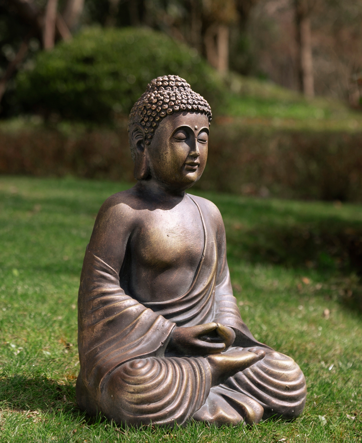 Glitzhome Meditating Buddha Statue