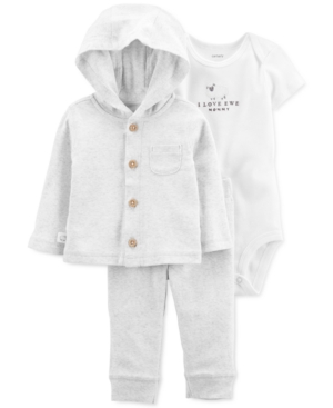 Carter's Baby Boys or Girls 3-Pc Little Lamb Cardigan Set