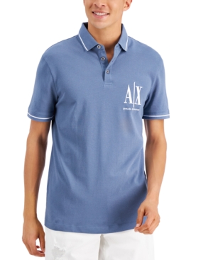AX Armani Exchange Men's Regular-Fit Logo Embroidered Pique Polo Shirt