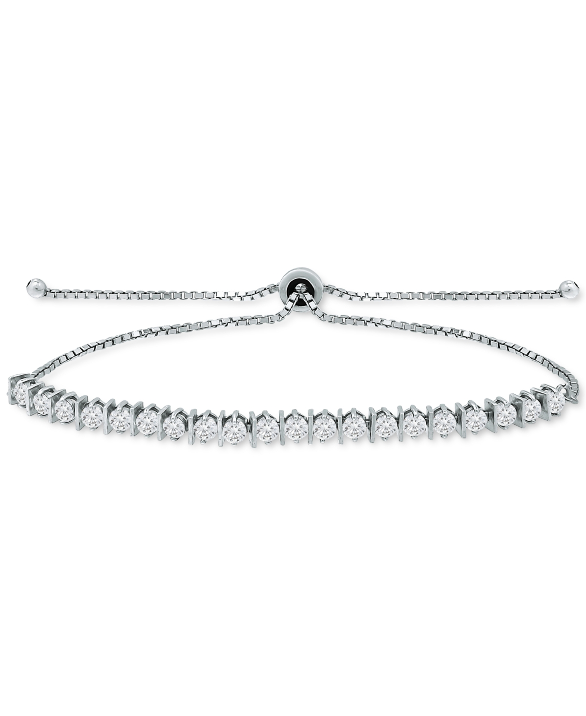 Cubic Zirconia Bolo Bracelet, Created for Macy's - White