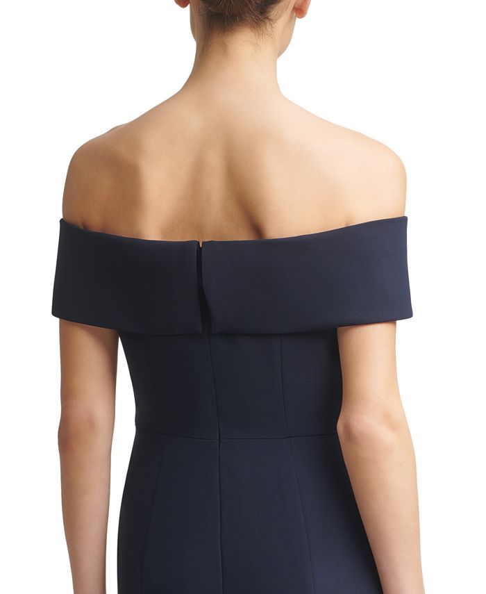 Calvin Klein Off The Shoulder Crepe Gown Macy s