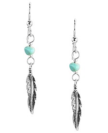Sterling Silver and Turquoise Feather Dangle Earring