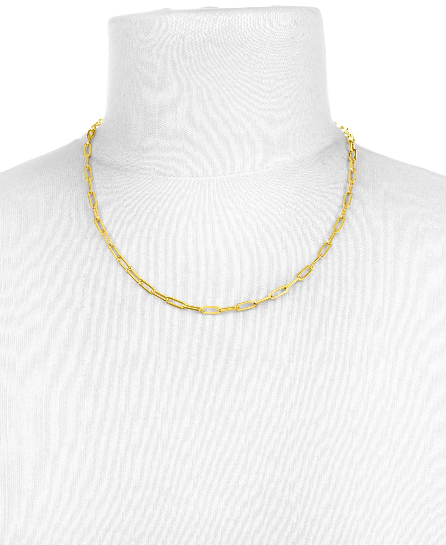 Paperclip Link Chain Necklaces in 14k Gold