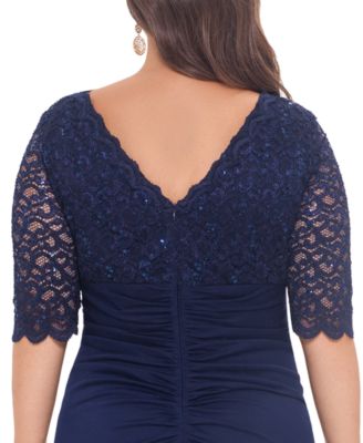 Betsy & Adam Plus Size V-Neck Gown & Reviews - Dresses - Plus Sizes ...