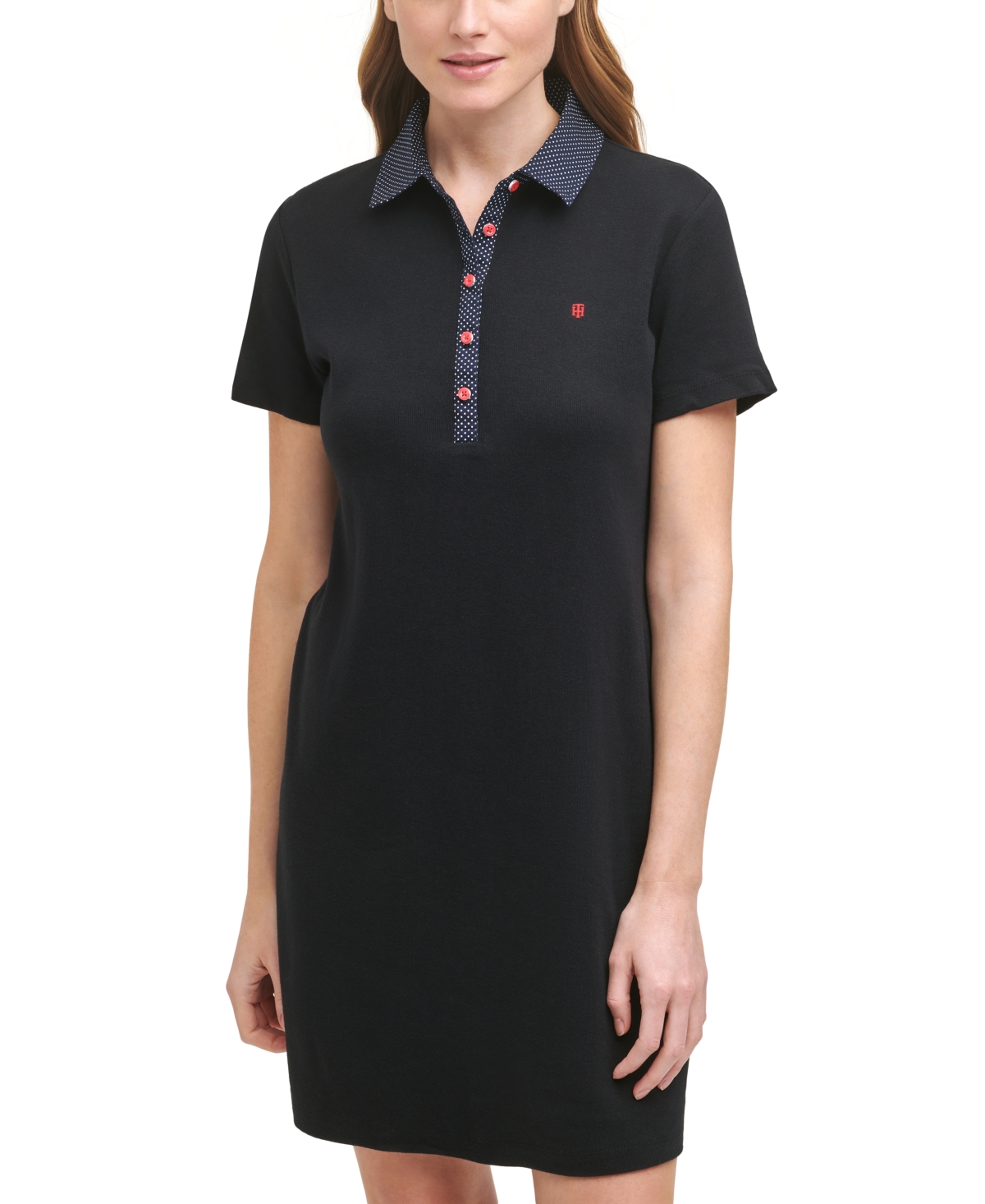 Tommy Hilfiger Women's Contrast Button Polo Dress