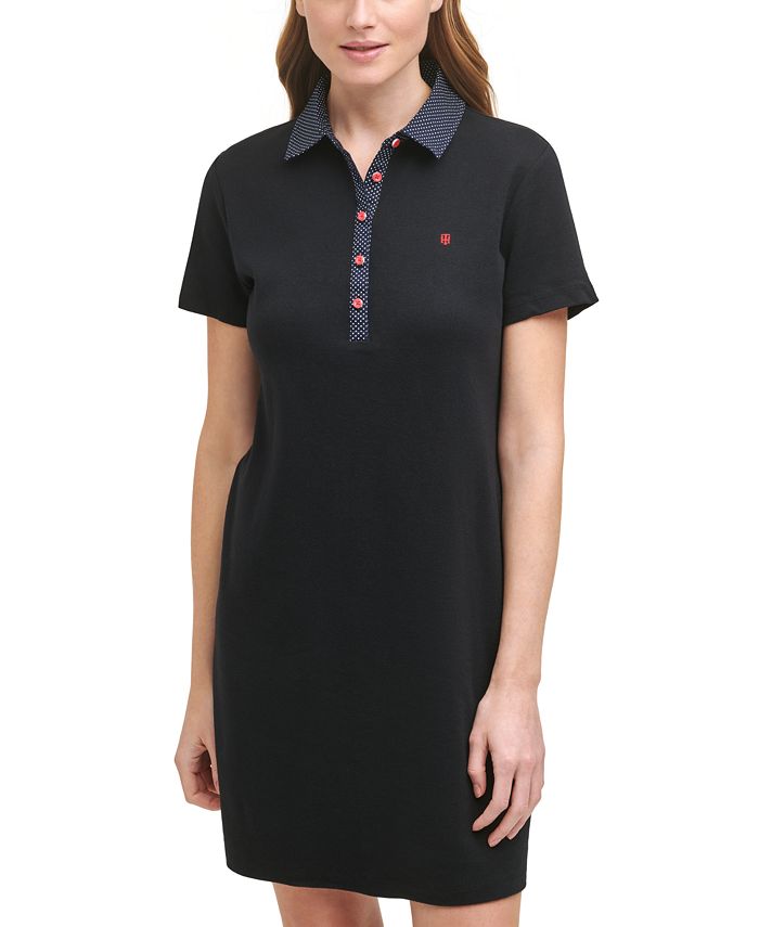 Tommy Hilfiger Women's Contrast Button Polo Dress Macy's