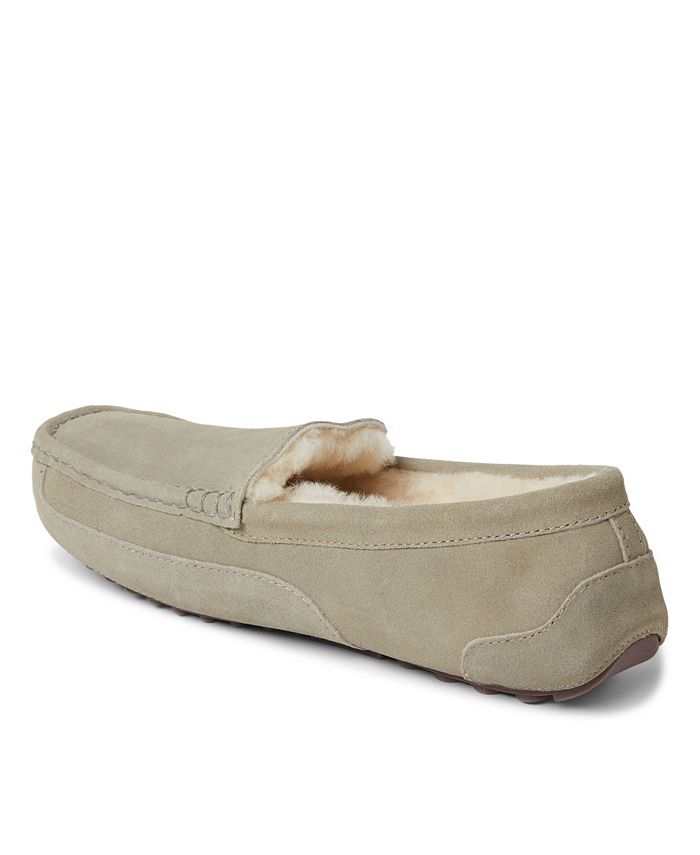 Dearfoams Men's Fireside Melbourne Genuine Shearling Moccasin Slippers