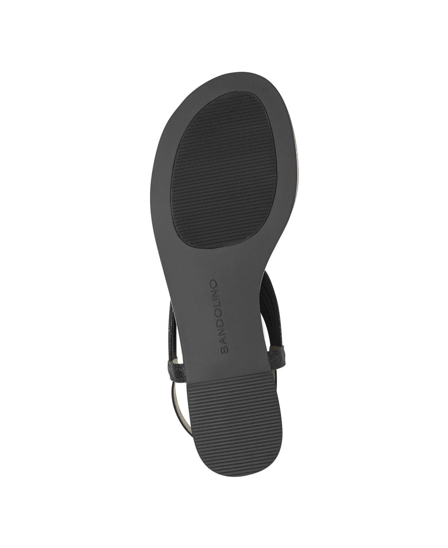 Женские сандалии Bandolino Kayte Embellished T-Strap Flat, цвет: Чёрный металлик — фото 5