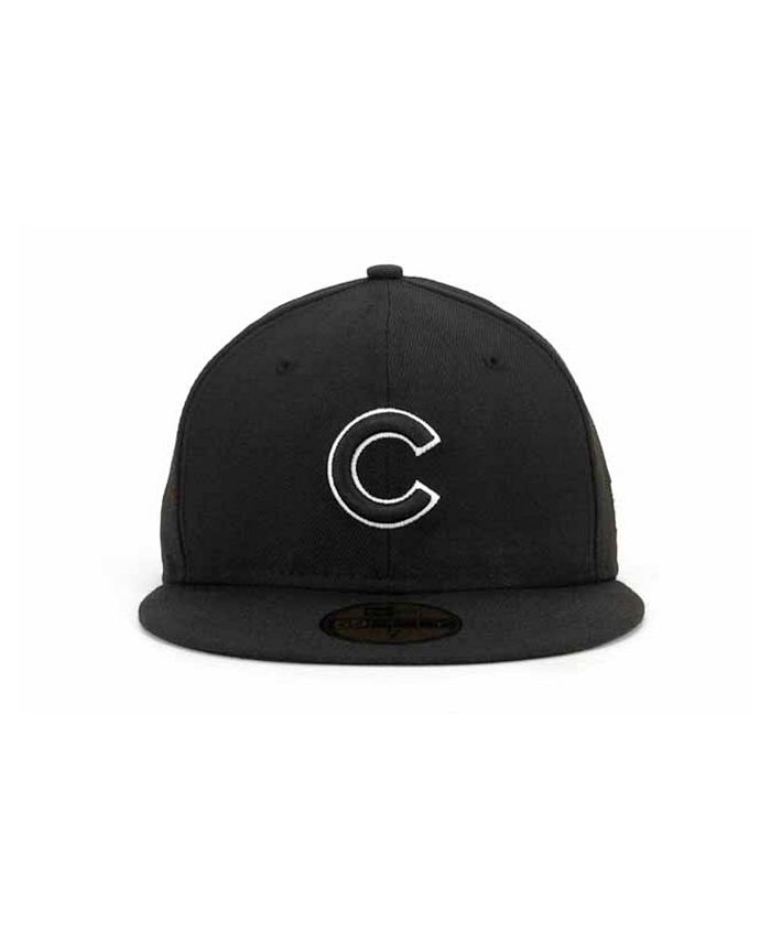 New Era Chicago Cubs Black and White Fashion 59FIFTY Cap - Macy's