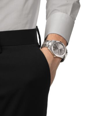Men's Swiss Gentleman Gray Titanium Bracelet Watch 40mm