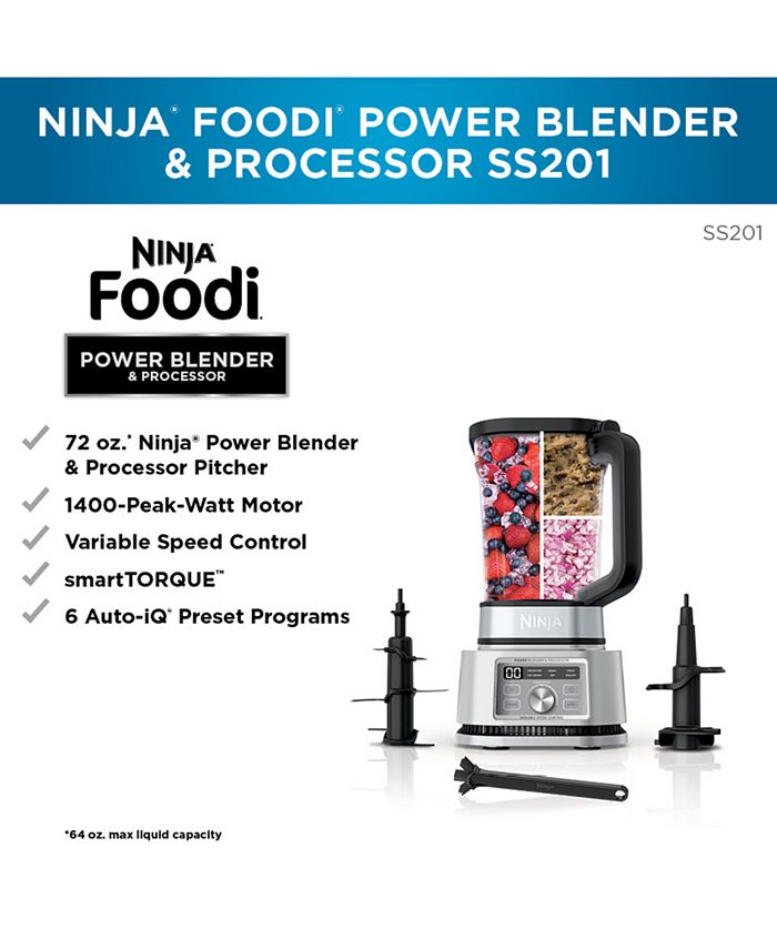 Ninja Foodi® SS201 3in1 Power Blender, Food Processor & Dough Mixer