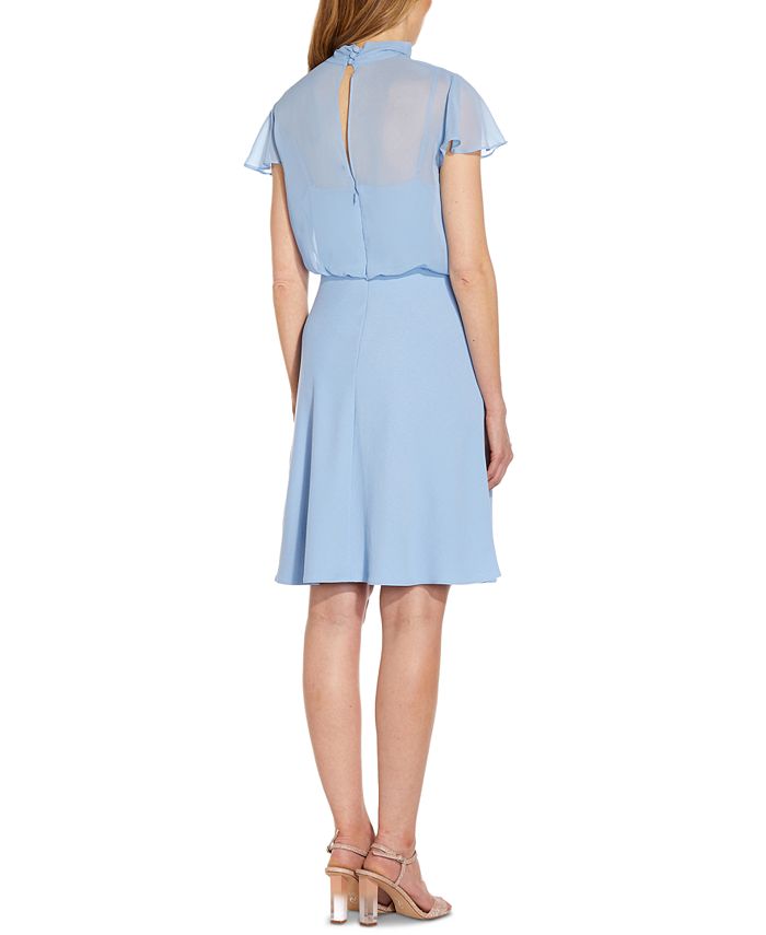 adrianna papell tie neck dress