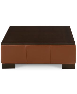 CLOSEOUT! Darrium 36" Leather Ottoman, Created for Macy's