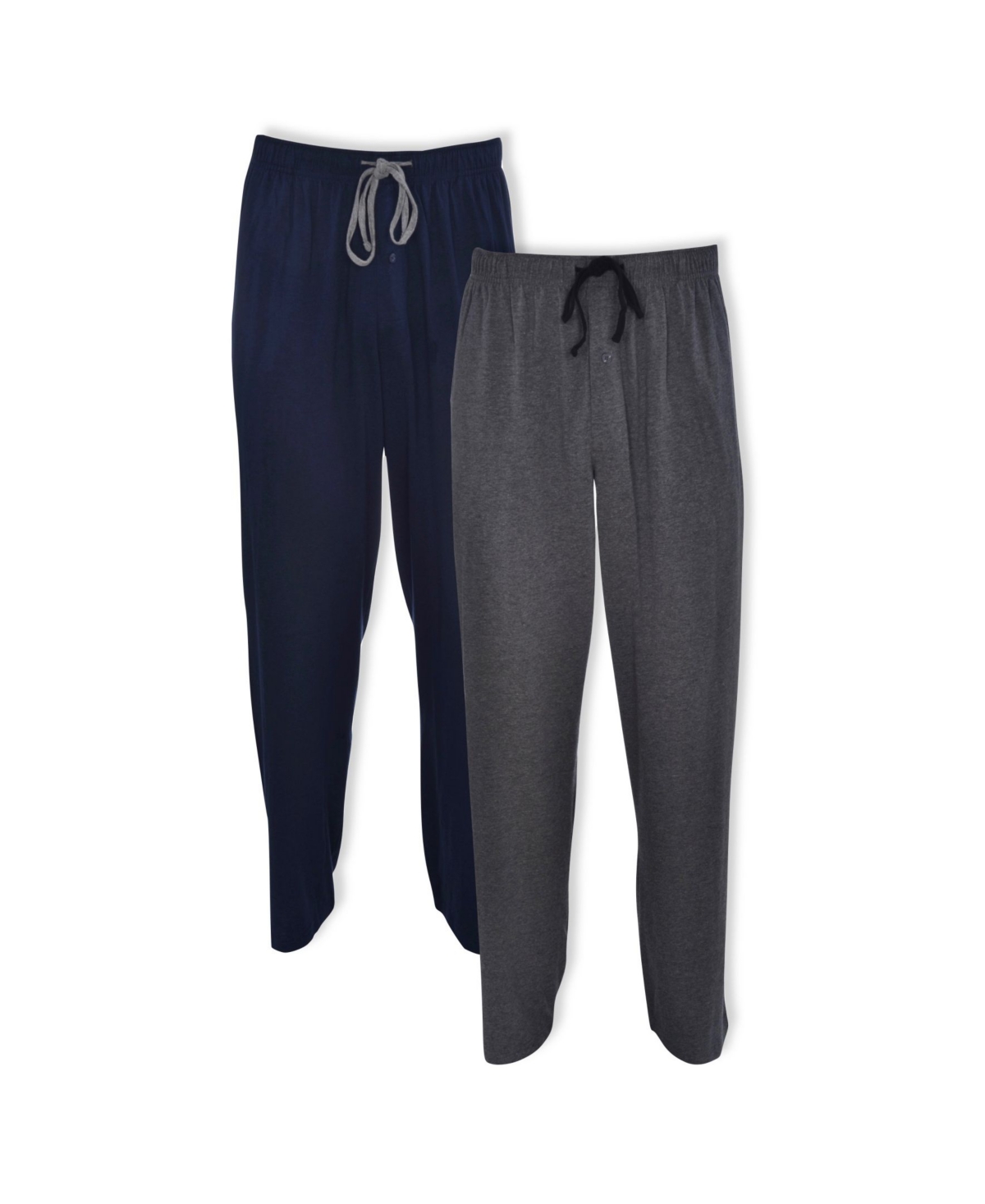 Men's Big and Tall Knit Sleep Pants, Pack of 2 - Navy, Charcoal