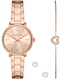 Women's Pyper Rose Gold-Tone Stainless Bracelet Watch 32mm Gift Set