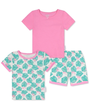 Max & Olivia Baby Girls 3-Pc Palm-Print Pajamas Set