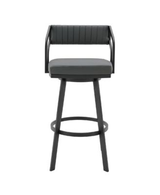 Scranton Swivel Modern Metal and Faux Leather Bar and Counter Stool
