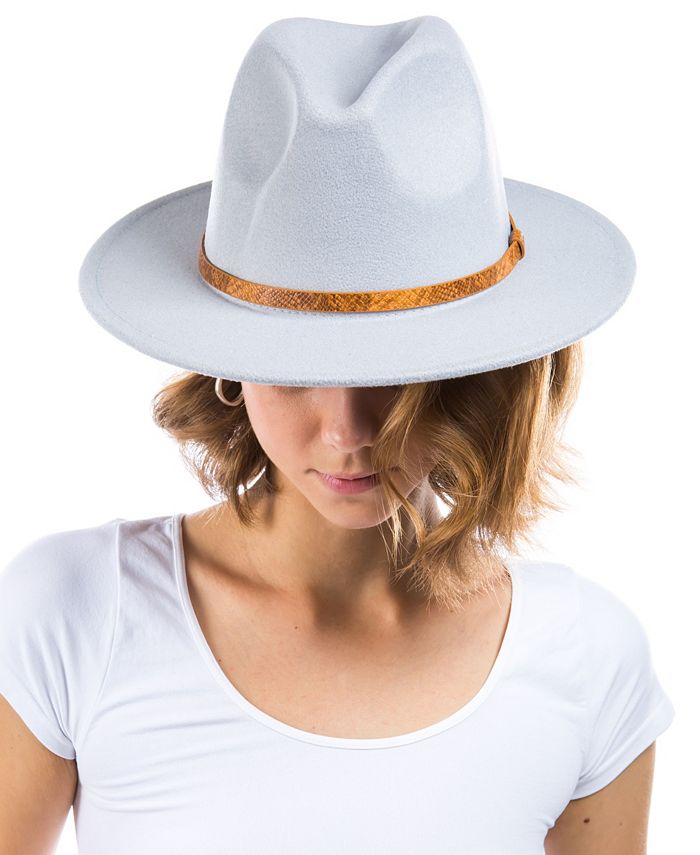 Marcus Adler Women's Vegan Leather Band Wool Blend Felt Hat Macy's