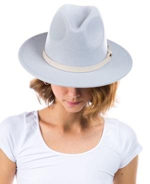 Marcus Adler Women's Faux Leather Knotted Band Wool Blend Felt Hat In Blue