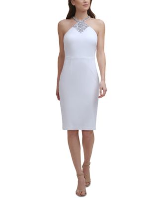 Vince Camuto Embellished Halter-Neck Sheath Dress - Macy's