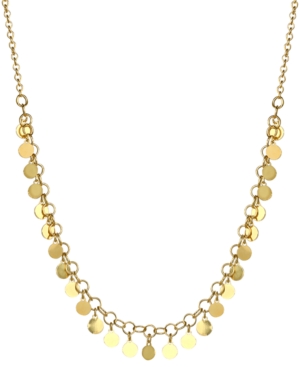 Giani Bernini Dangle Disc Statement Necklace, 16" + 2" Extender, Created For Macy's In Gold Over Silver