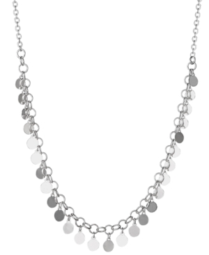 Giani Bernini Dangle Disc Statement Necklace, 16" + 2" Extender, Created For Macy's In Silver