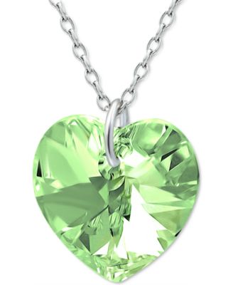 Photo 1 of Crystal Heart Crystal 18" Pendant Necklace in Sterling Silver - Let the sparkle of romance define your look with this Swarovski crystal heart pendant necklace.- Set in sterling silver - Approx. length: 18"; approx. drop: 5/8" - Spring ring clasp closure; 