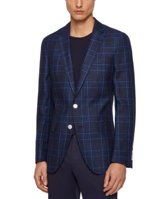 blue plaid blazer